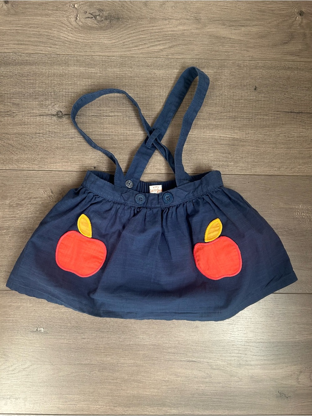 Cat & Jack baby girls' apple pinafore jumper skirt - Size: 18 months